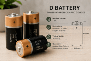 D battery dimensions, Capacity, Voltage, Use, power and Performance